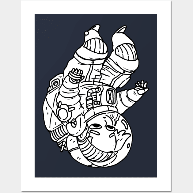 Happy Poise Astronaut Wall Art by exeivier